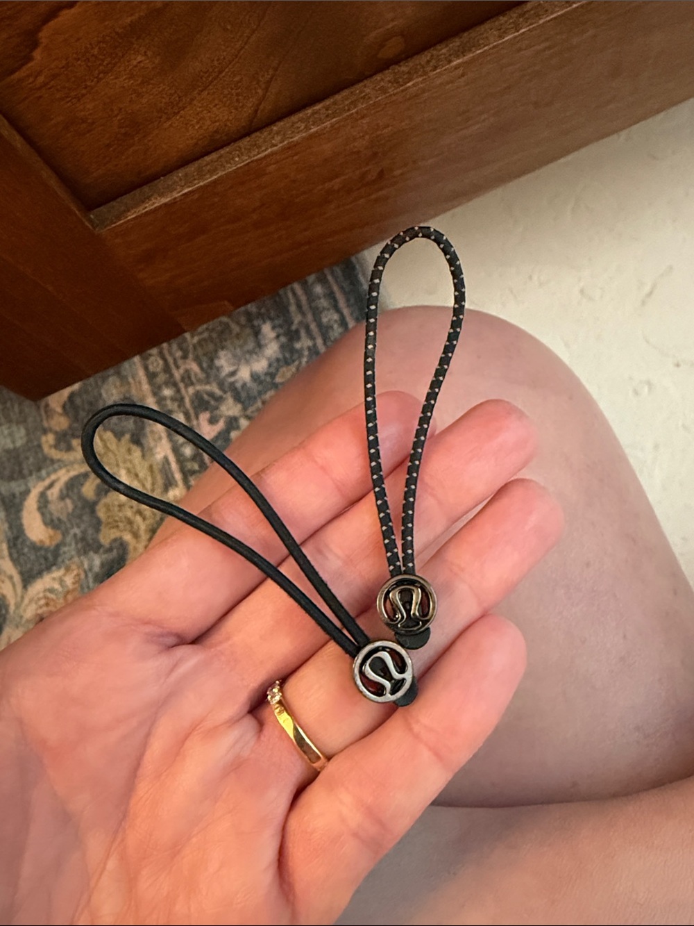 lululemon athletica Black and Gray Cord Pulls with Logo